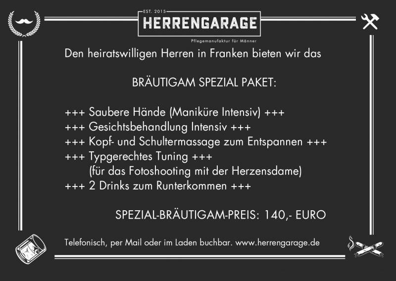 Herrengarage Braeutigam Spezial Beschreibung - Post der Hochzeitsfotograf - blog.brautbilder