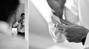 Der Braeutigam beim getting ready, fotografiert der Hochzeitsfotograf